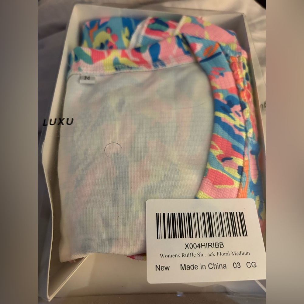 NEW Short Sleeve Pleated Crewneck Casual Blouse Colorful Shirt XL - Picture 5 of 6